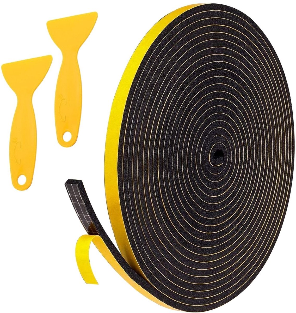 Zelfklevende Sealing Tape voor Keramische en Inductiekookplaten, 6mm x 3mm, Inclusief Kleine Schraper en Foam Montageband, Waterdicht en Duurzaam
