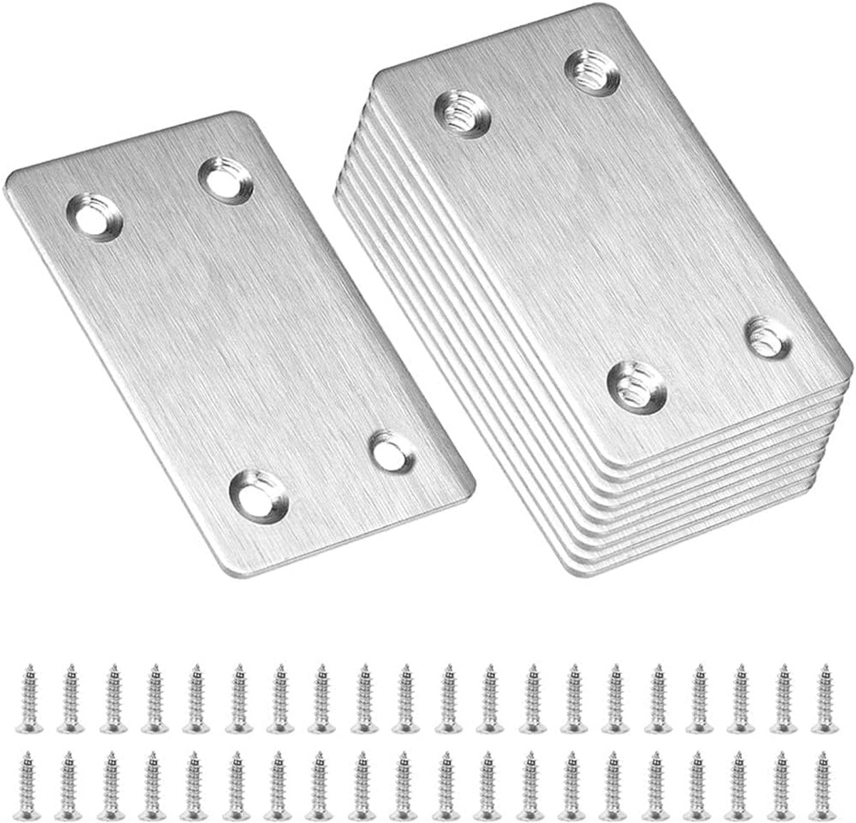 Bevestigingsplaten 60 x 38 mm - Staal - Roestvrij en duurzaam - Perfect voor meubels en klussen - ShopVlot