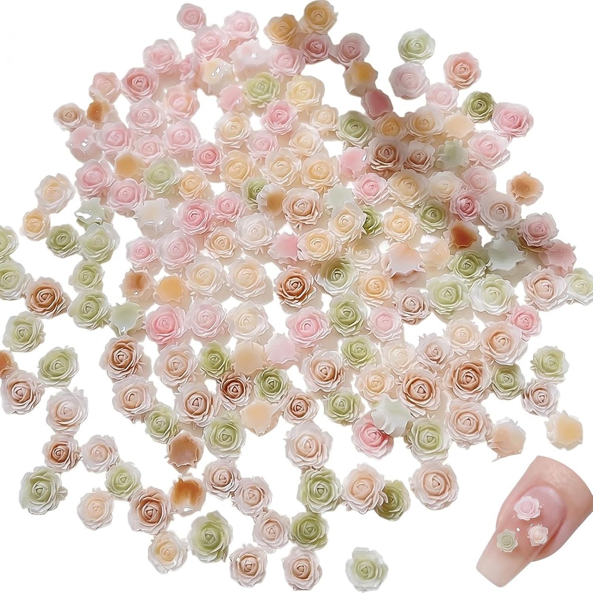Miniatuurrozen 50 stuks - Hars - Gemengde kleuren - Perfect voor decoraties - ShopVlot