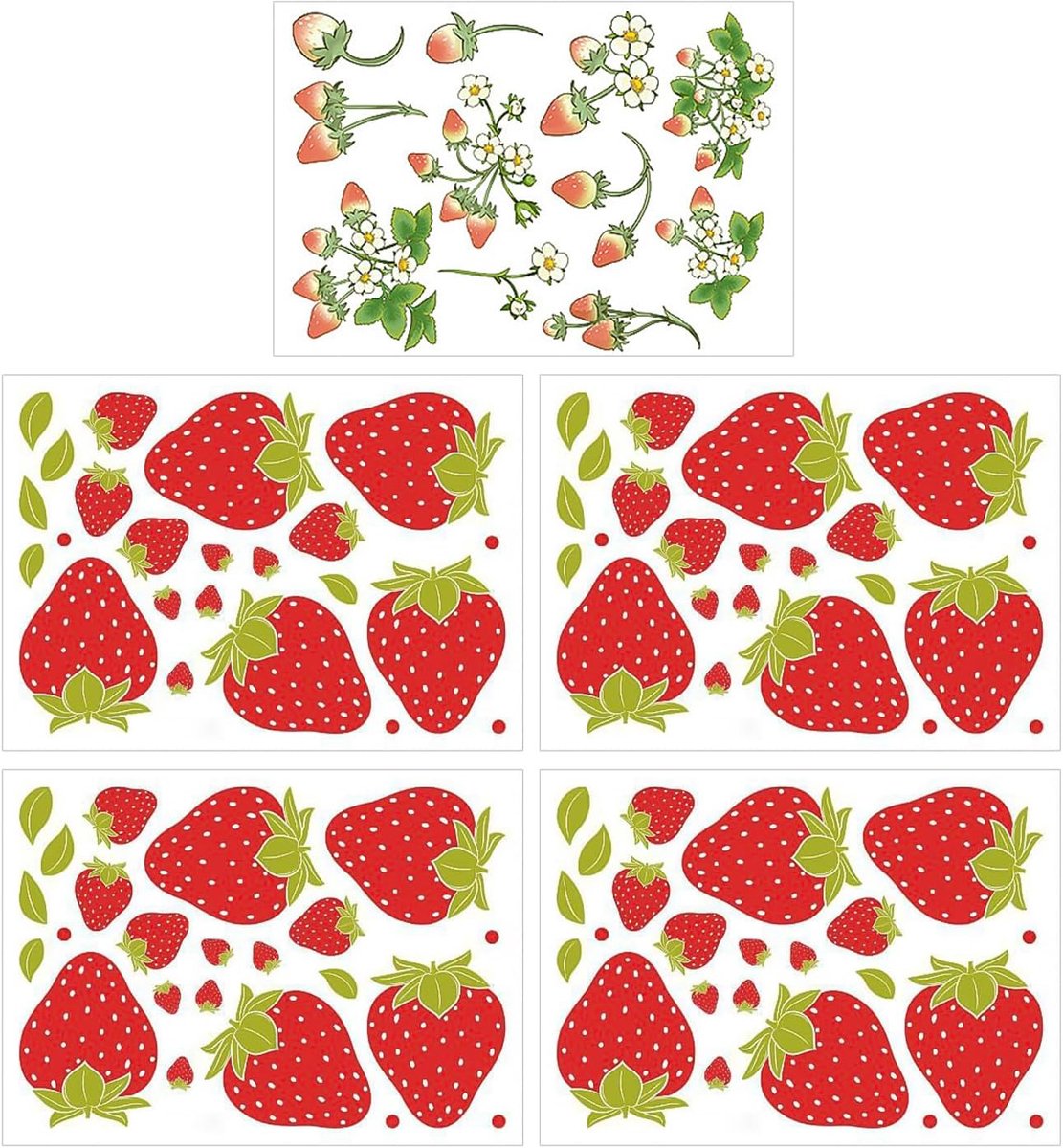 Muurstickers Aardbei Set van 2 - Kleurrijke Wanddecoratie - Schattige Graffiti Stickers - Perfect voor Slaapkamer - ShopVlot