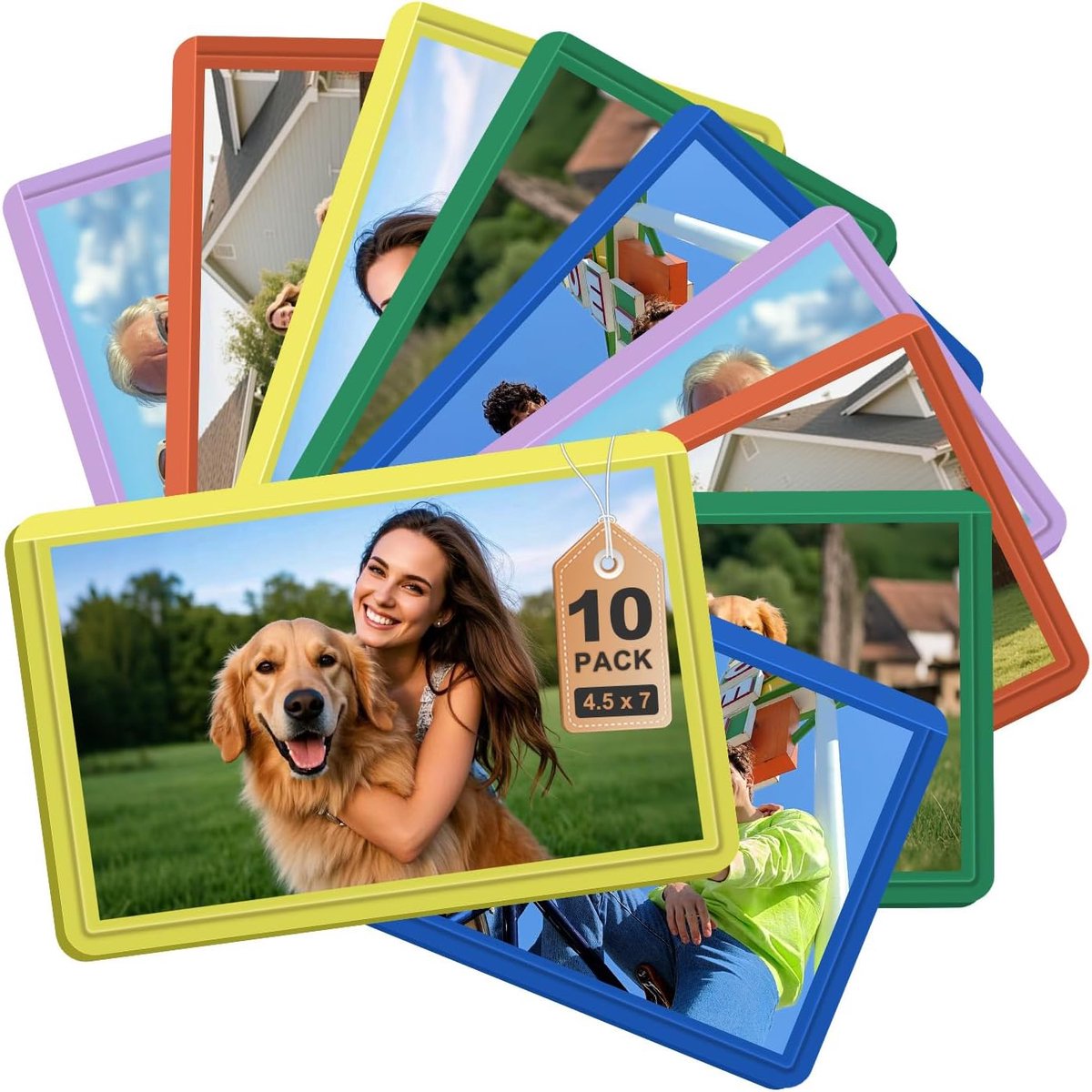 Magnetische fotolijsten 4,5 x 7 cm - multi-kleur - eenvoudig te bevestigen - ideaal voor herinneringen - ShopVlot
