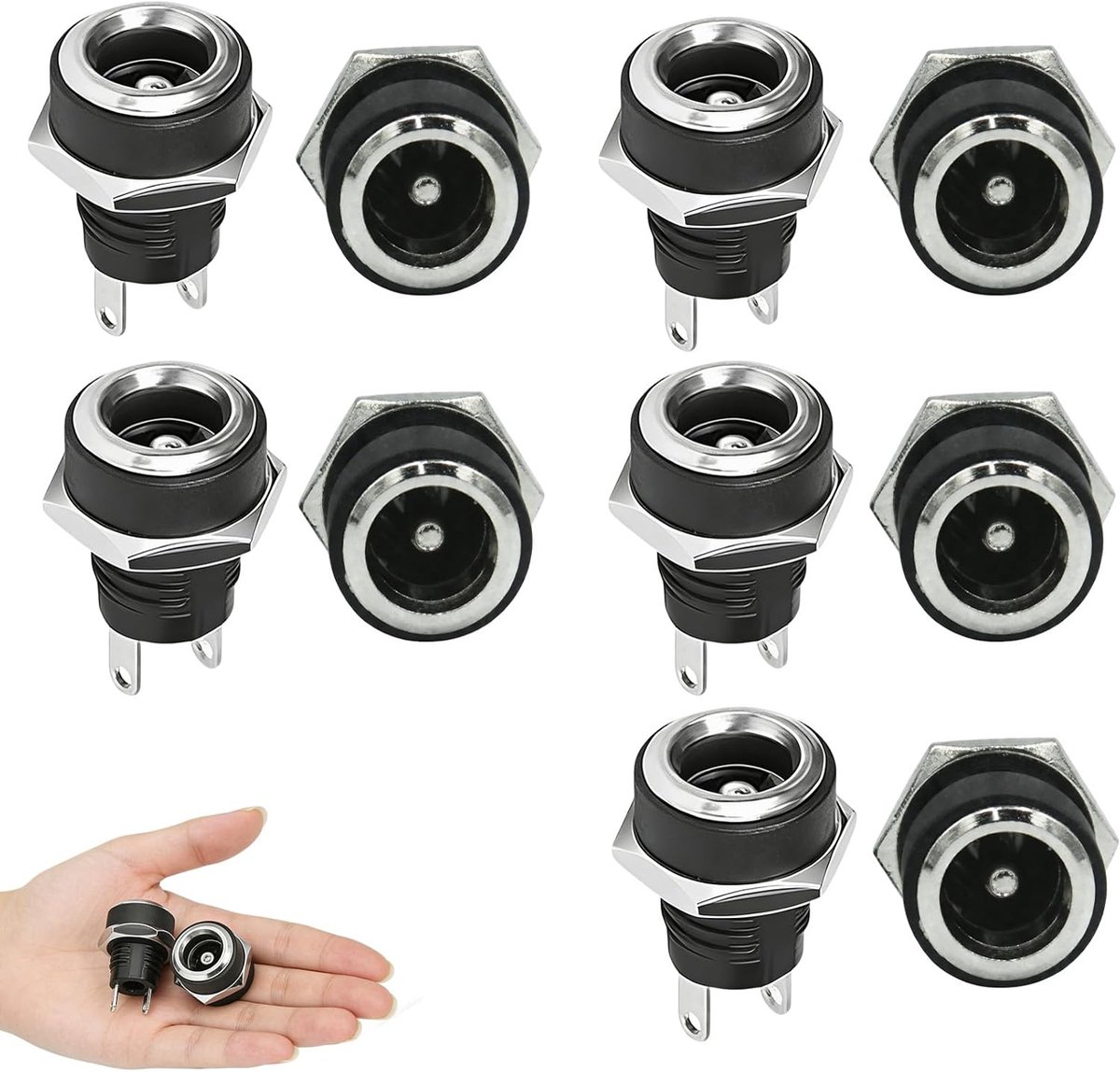 DC Jack 5.5 x 2.1 mm connectors - 10 stuks - hoogwaardige koperen uitvoering - betrouwbare stroomoverdracht - ShopVlot
