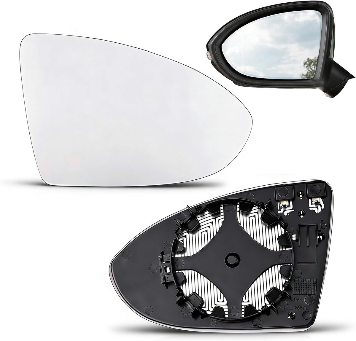 Buitenspiegel links Golf 7 - asferische lens - met verwarming - optimale pasvorm - ShopVlot