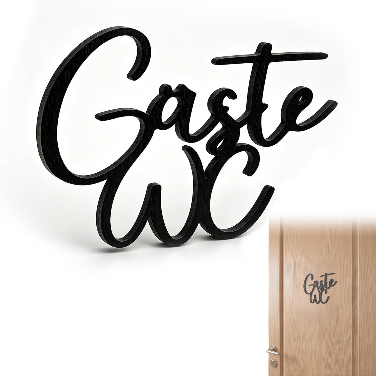 Gastentoilet deurbord - zelfklevend - duurzame materialen - eenvoudige installatie - ShopVlot