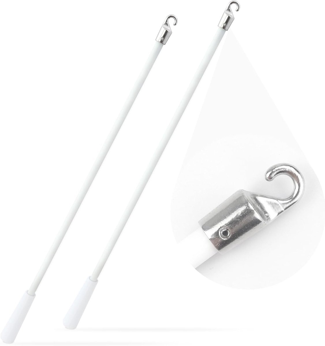Verticale blind stang 43cm - Fiberglas met metalen haak - Vervanging voor wandbediening - ShopVlot