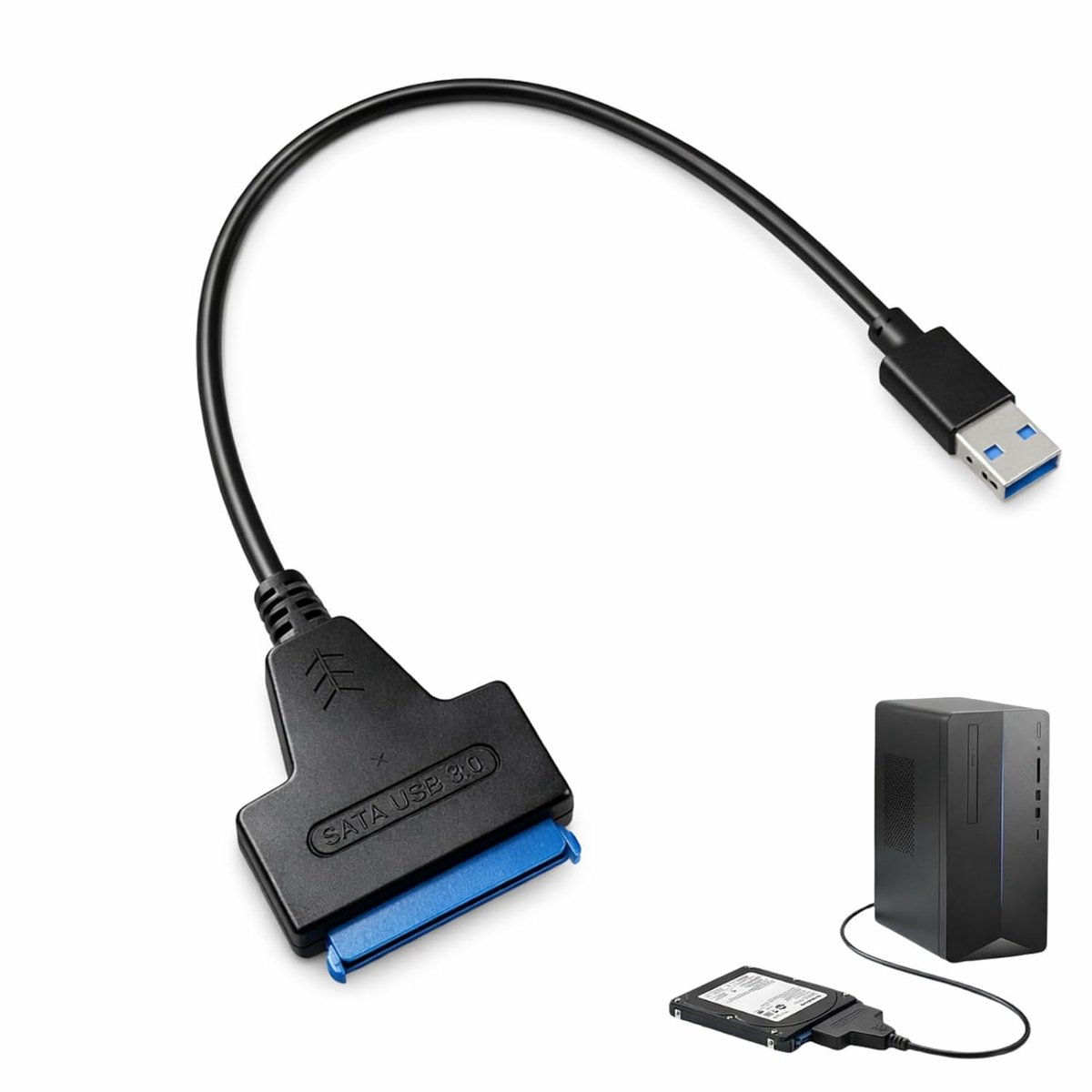 USB 3.0 naar SATA III adapter - voor 2,5 inch SSD/HDD - snelle dataoverdracht - ideaal voor back-ups - ShopVlot