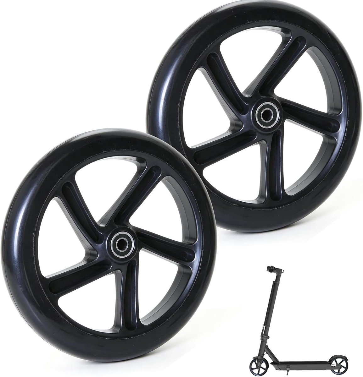 Scooterwielen 200 mm - antislip - reservebanden met ABEC-9-lagers - ideaal voor scooter en cityscooter - ShopVlot