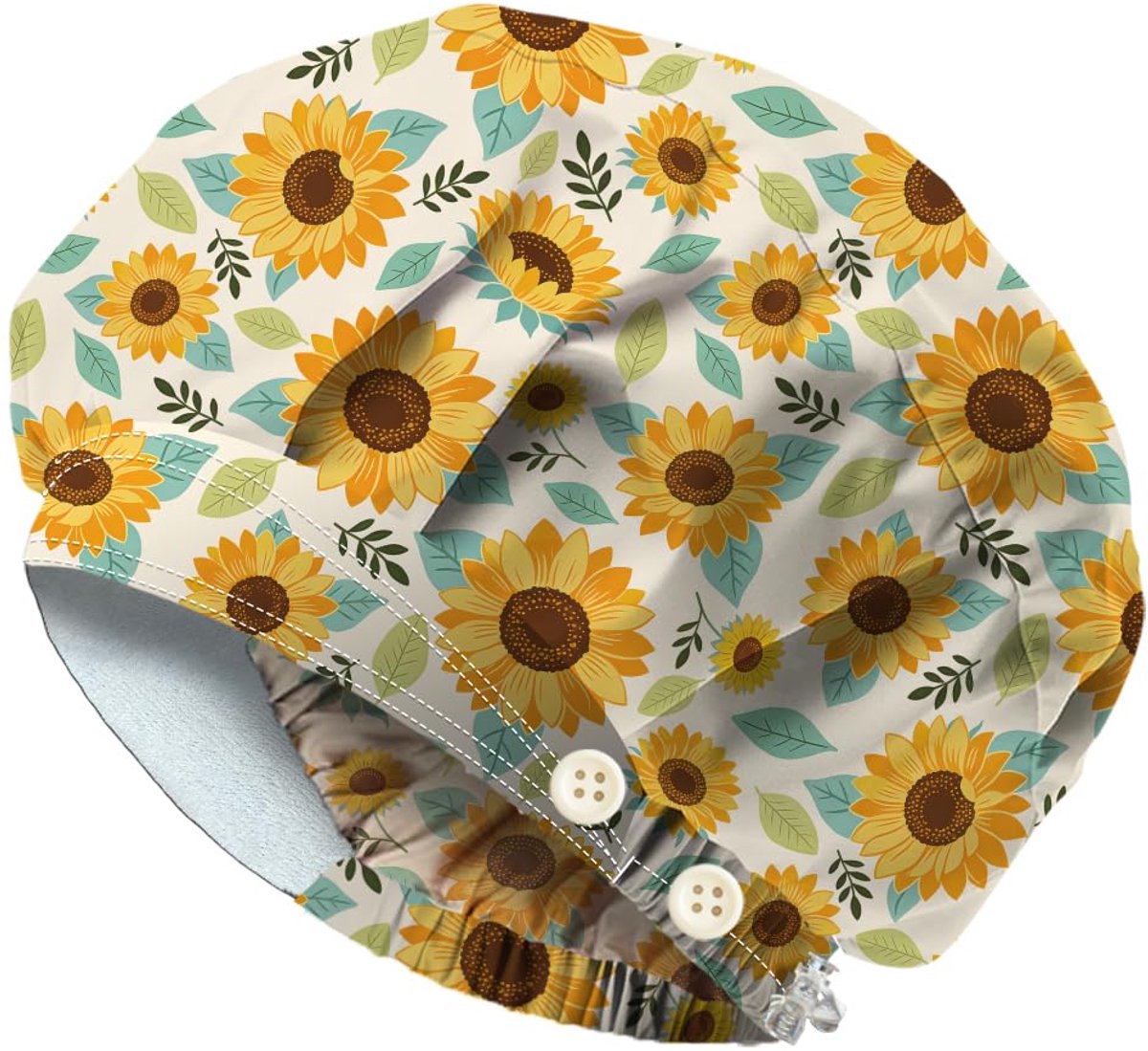 Zonnebloemmuts uniseks - geel katoen - boho-stijl - ideaal voor verpleegsters - ShopVlot
