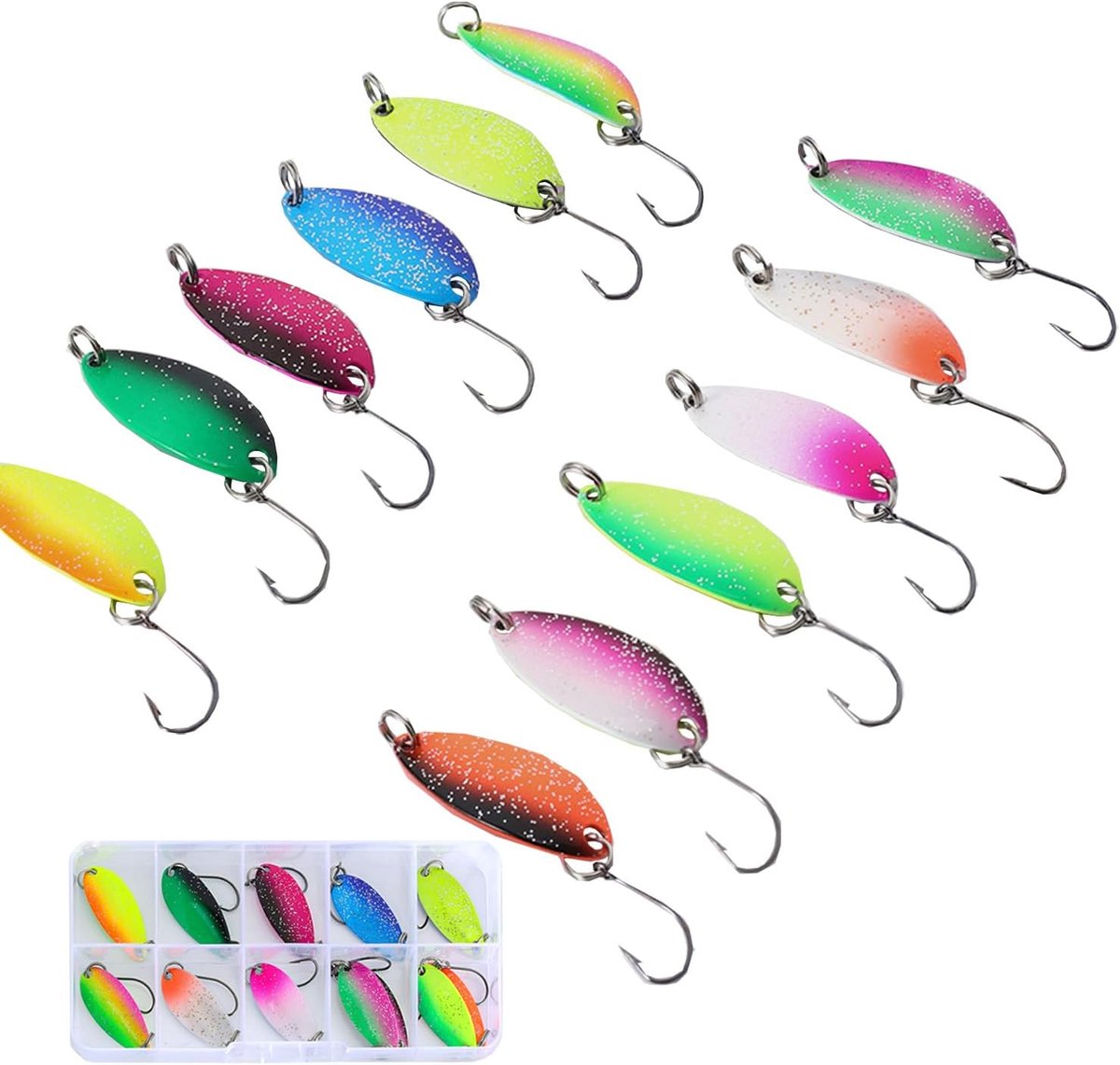 Trout Spoons Set 12 Stuks - 2,8g Met Verschillende Kleuren - Voor Trout Fishing - Aantrekkelijke Kunst Bait - ShopVlot