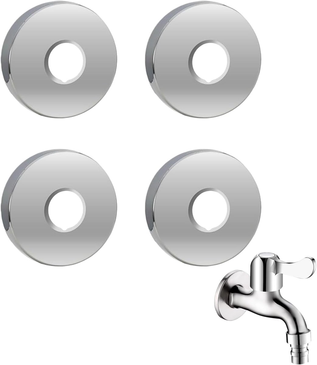Douche rozetset 4 stuks - Ø 26 mm opening - chromen afdekplaat - stijlvol en functioneel - ShopVlot