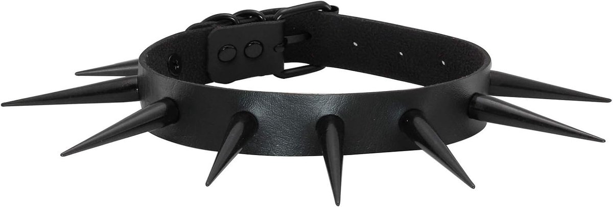 Choker ketting - PU leren gothic spike kraag - punk rock stijl - perfect voor een edgy look - ShopVlot
