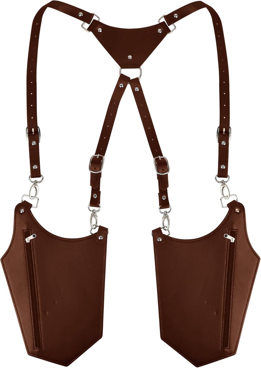 Leren schoudertas heren - anti-diefstal - steampunk retro design - ideaal voor dagelijks gebruik - ShopVlot
