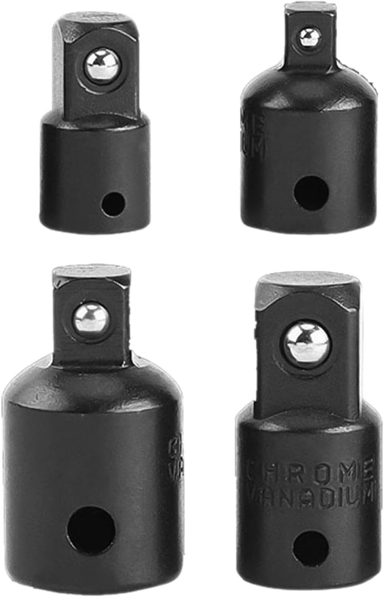 Adapterset 4-delig - 3/8 naar 1/2 inch - 1/4 naar 3/8 inch - duurzaam chrome vanadium staal - ideaal voor DIY - ShopVlot