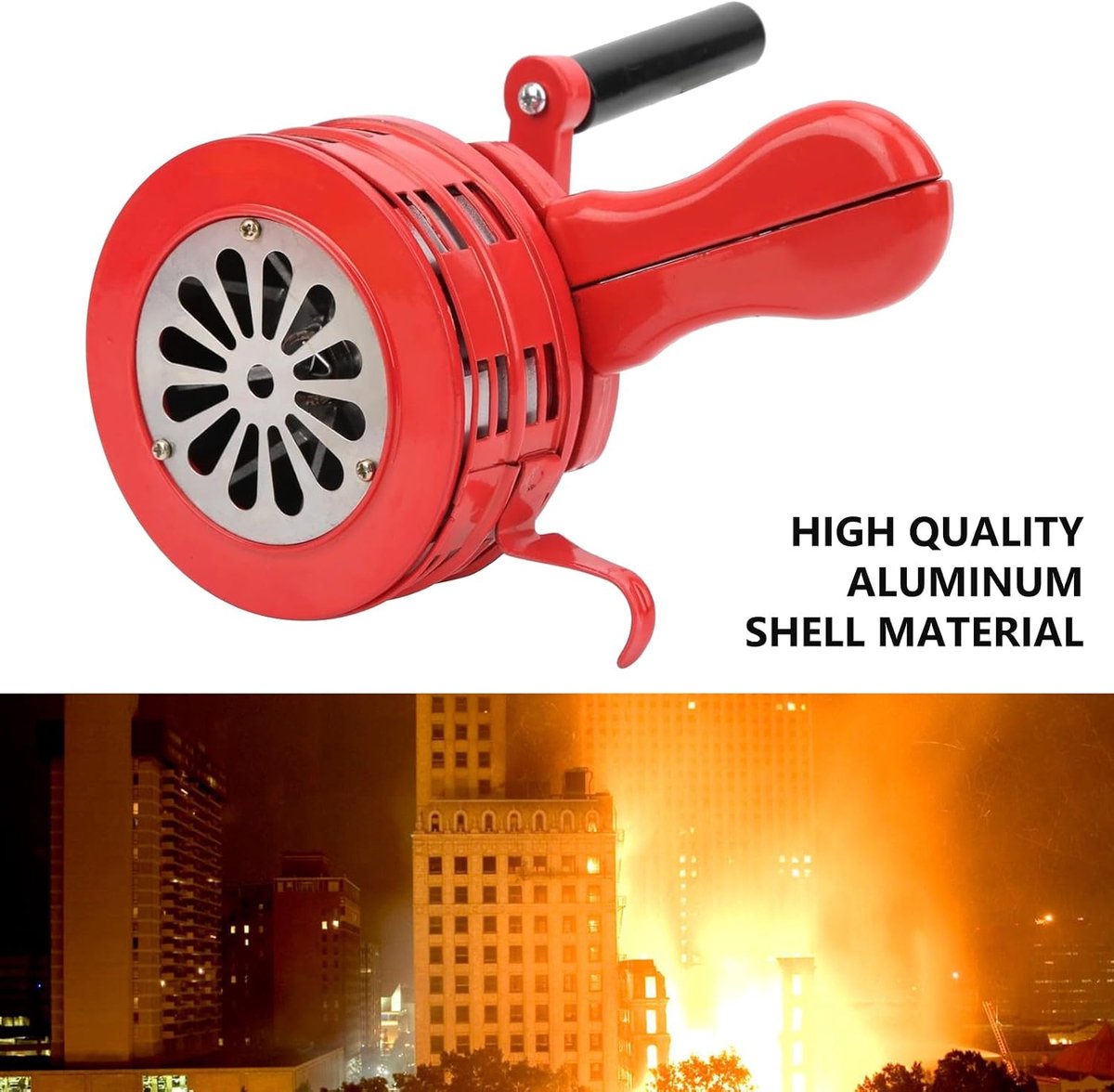 Handcrank Sirene 110 dB - Draagbaar Aluminium - Handmatig Geactiveerd - Ideaal voor Veiligheid - ShopVlot