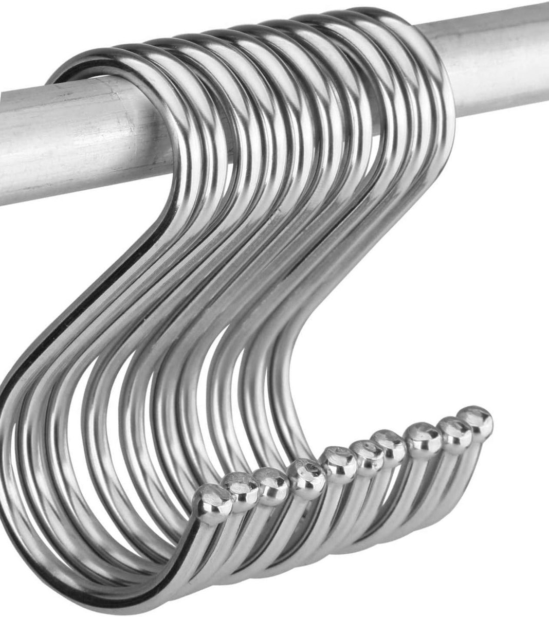 Set van 8 grote metalen S-haakjes - gegalvaniseerd staal - 160 mm - maximaal 15 kg draagvermogen - ShopVlot