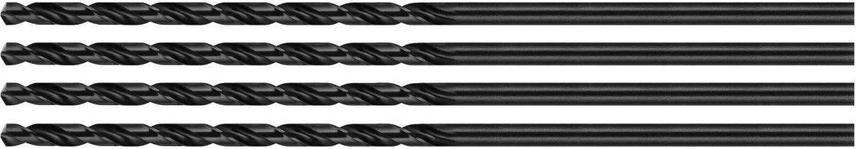Metaalboren set van 4 - extra lang 5.2x350 mm - hoge precisie - ideaal voor diepteboringen - ShopVlot