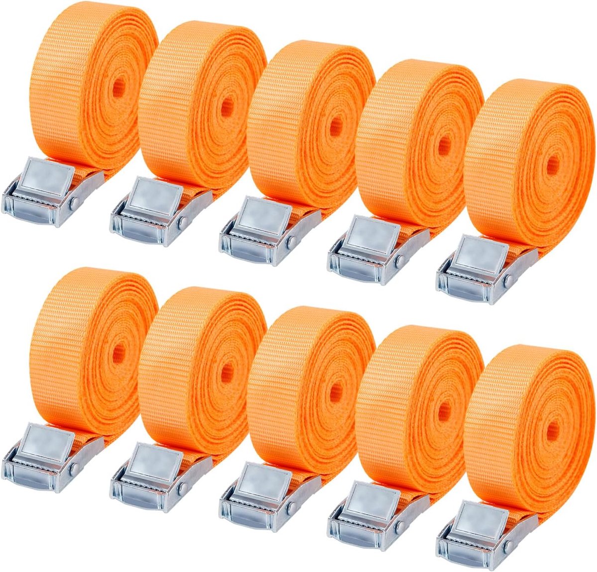 Klemstraps 25 mm x 2 m - oranje - volgens DIN EN 12195-2 - ideaal voor fietsen en motoren - ShopVlot