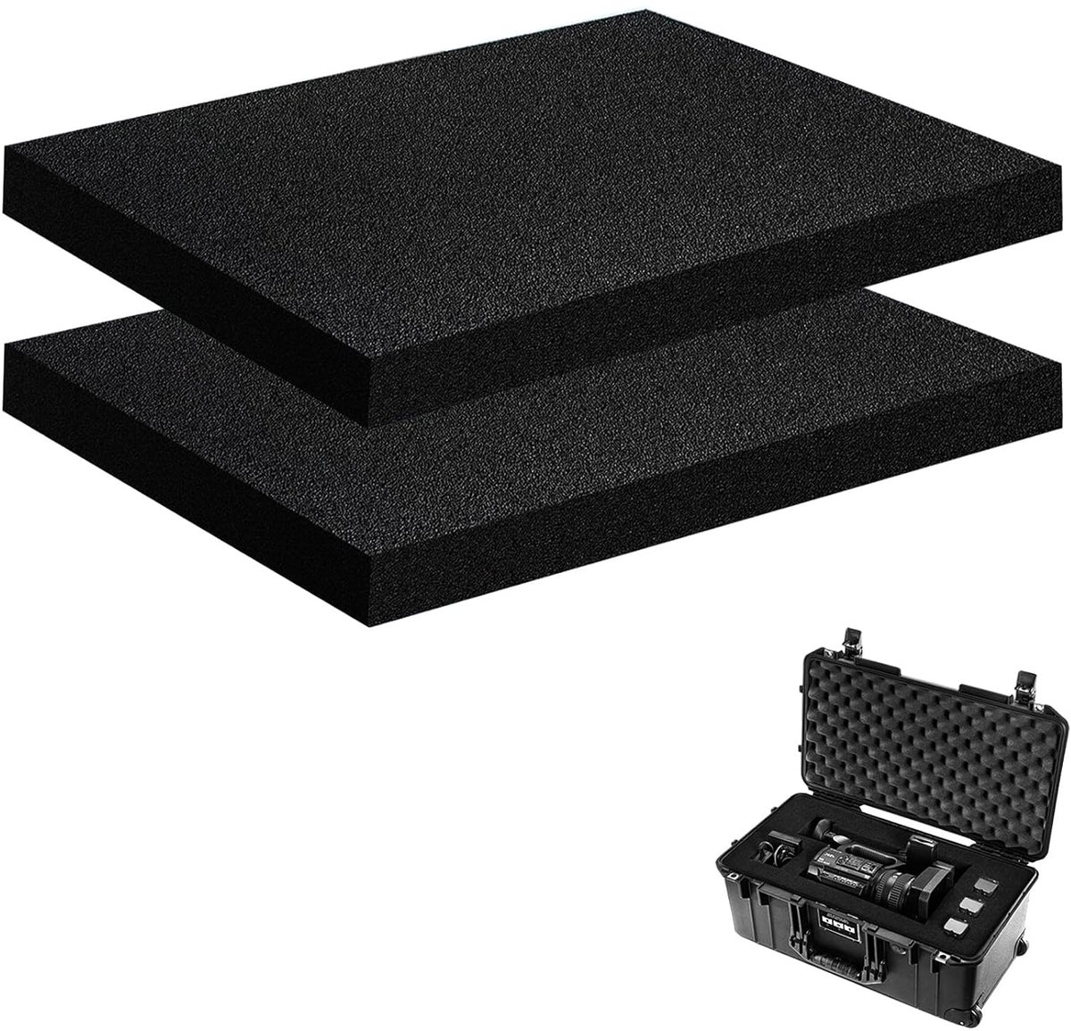 Schuim gesneden schuim 400 x 300 x 40 mm - schuimrubberen inlay - 2 stuks - perfect voor gereedschap opslag - ShopVlot