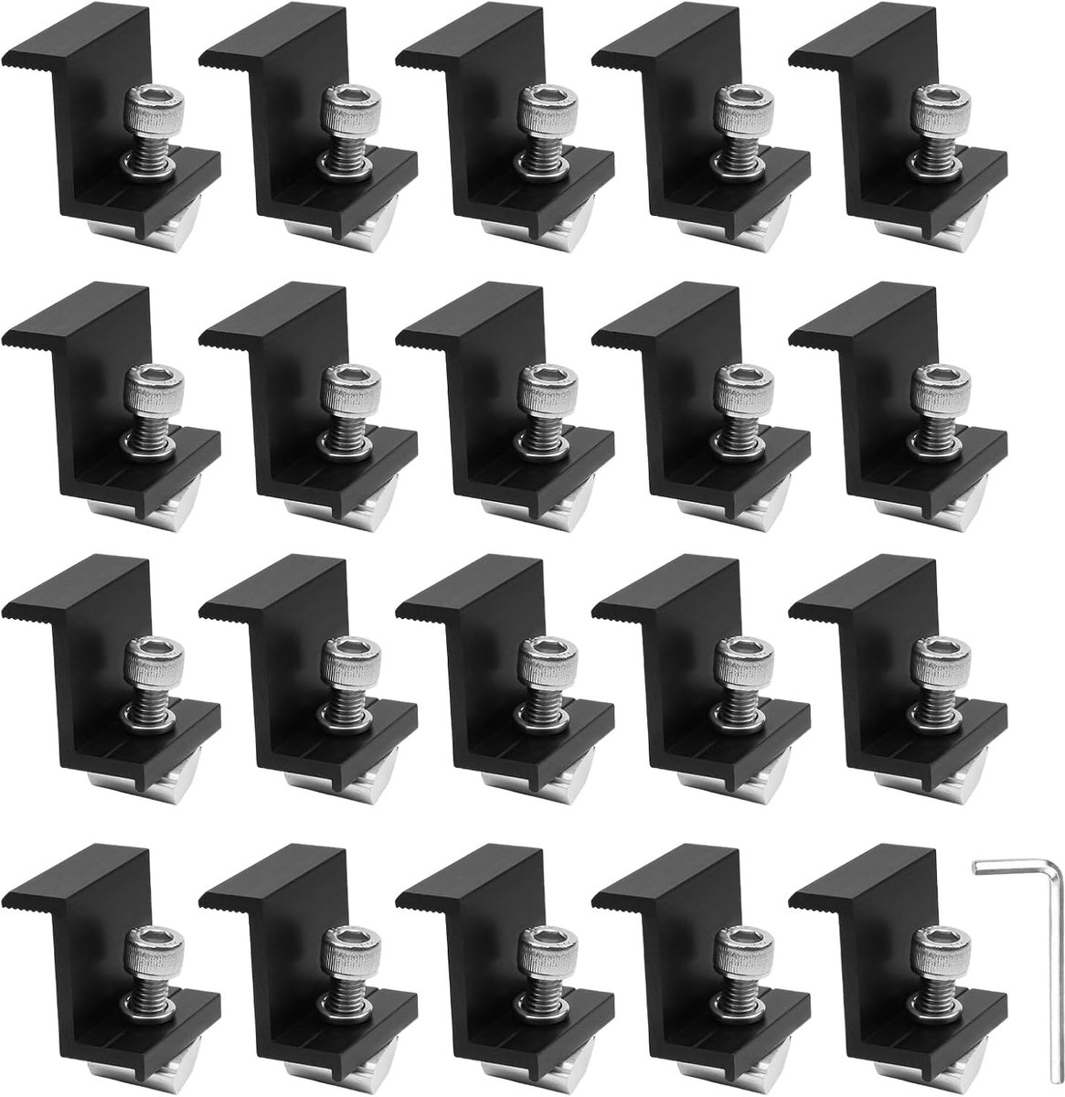 Solar panel houder set van 20 - 30mm aluminium klemmen - voor zonnepanelen - eenvoudig te installeren - ShopVlot