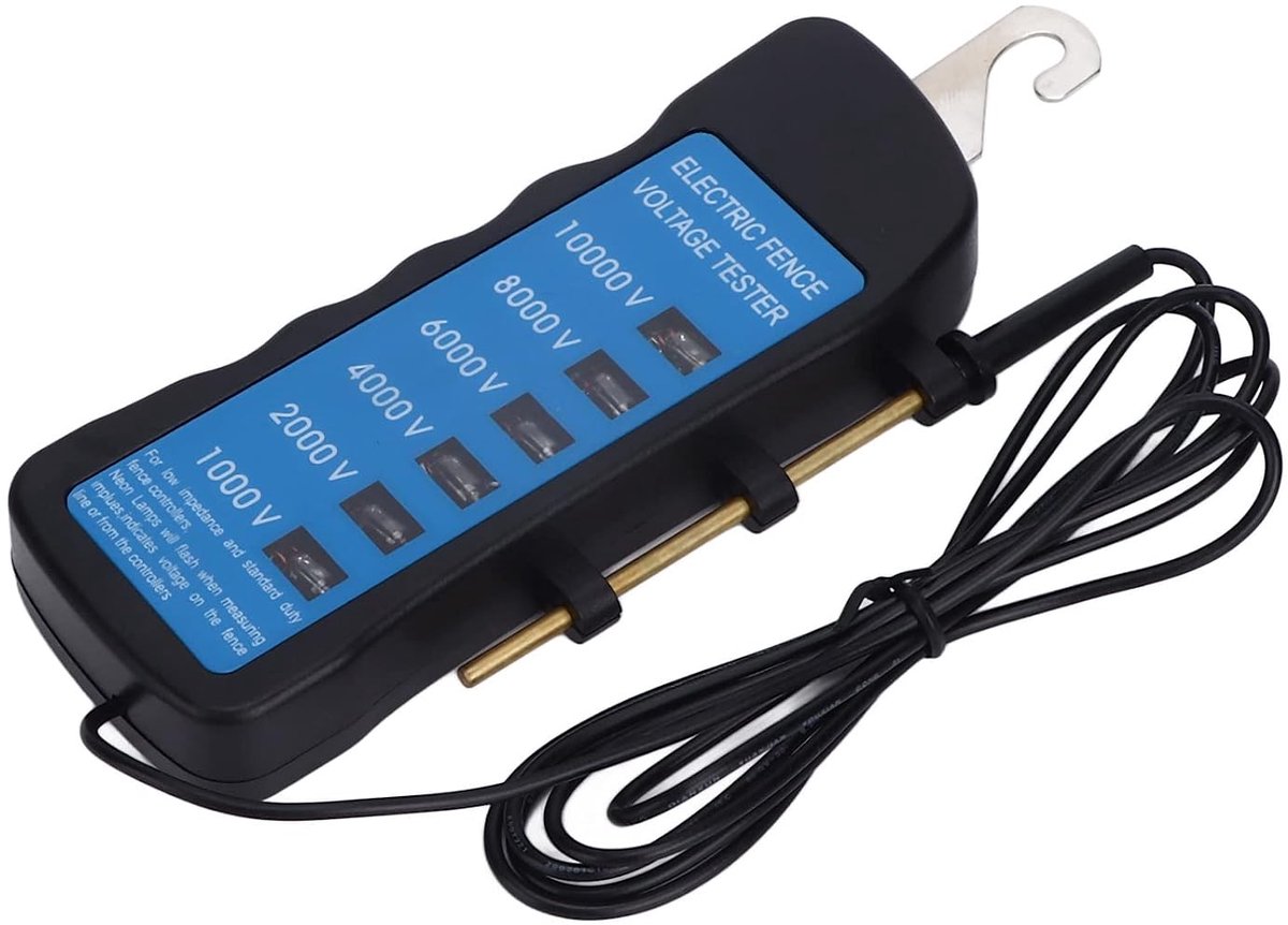 Fence Tester 1000-10.000 V - 6 niveaus - Draagbaar - Voor het testen van hekken - ShopVlot