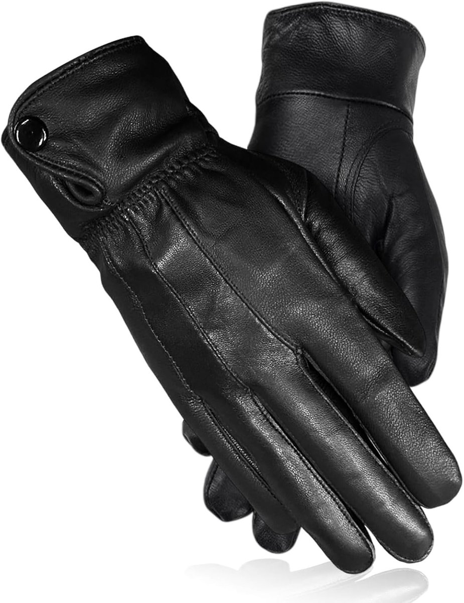 Dames Leren Handschoenen - Waterdichte PU Lederen Handschoenen - Zachte Warm Fleece Voering - Perfect voor Koud Weer - ShopVlot