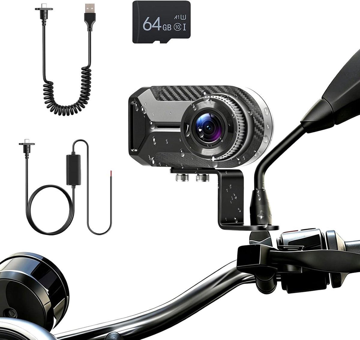 Motorfiets dashcam 1080P HD - IP67 waterdicht - 110° groothoekcamera - afstandbediening met loopopname - ShopVlot