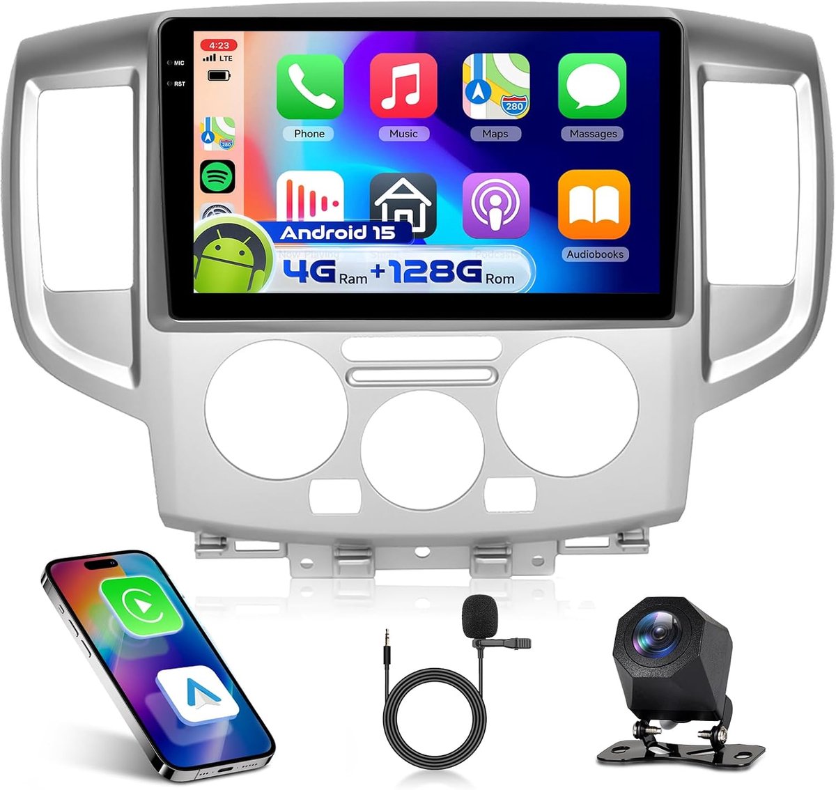 Car radio 9" - 4G & 64G - Android Auto & CarPlay - touchscreen met navigatie - ShopVlot