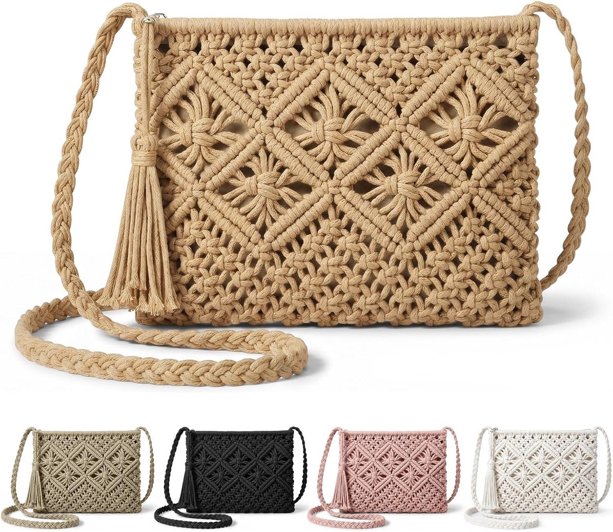Crossbody tas voor vrouwen - khaki - bohemian stijl - ideaal voor dagelijks gebruik - ShopVlot