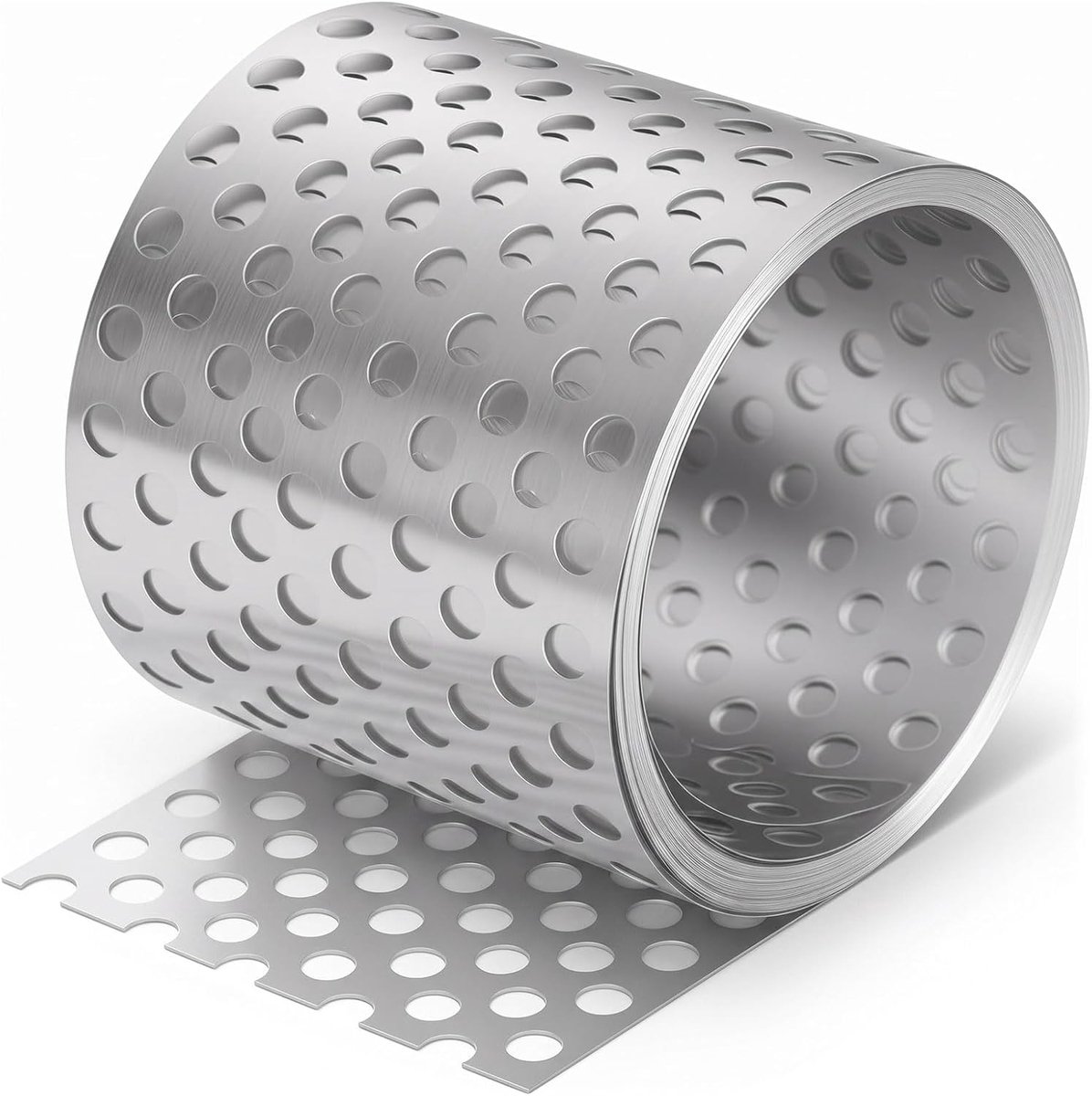 Aluminium dakrooster 7 m x 80 mm - geperforeerde plaat - vogelbescherming - houdt dak schoon - ShopVlot