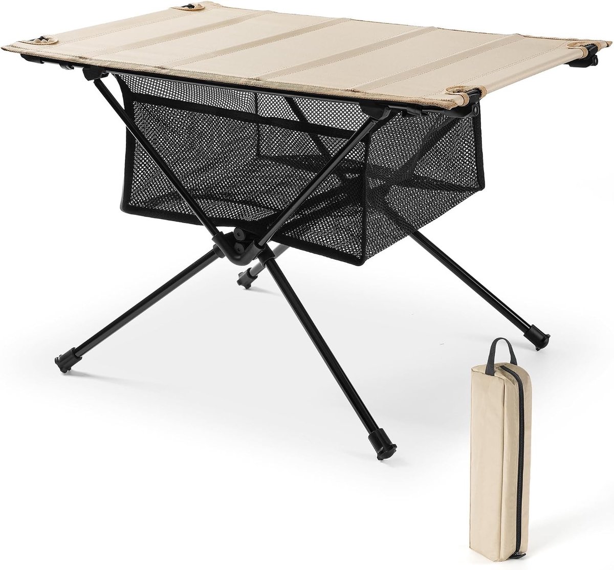 Opvouwbare Campingtafel met Nettenplank en Draagtas | Lichtgewicht en Compact (60 x 40 x 39.5cm) | Perfect voor Buiten, Barbecue, Vissen en Wandelen