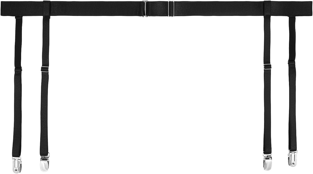 Verstelbare Hoge Taille Garter Belt voor Vrouwen - Zwart, Metalen Clips, Ideaal voor Onderkleding en Modeaccessoires