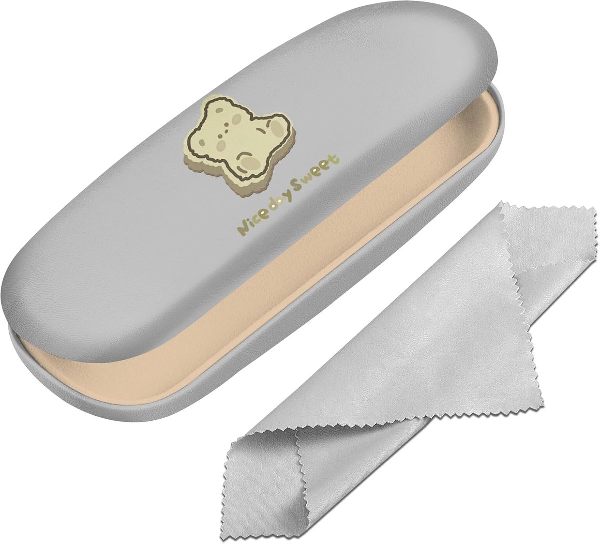 Hard Shell Eyeglasses Case Protective Cover for Glasses, Glasses Holder Box with Cleaning Cloth for Women Cute - ShopVlot