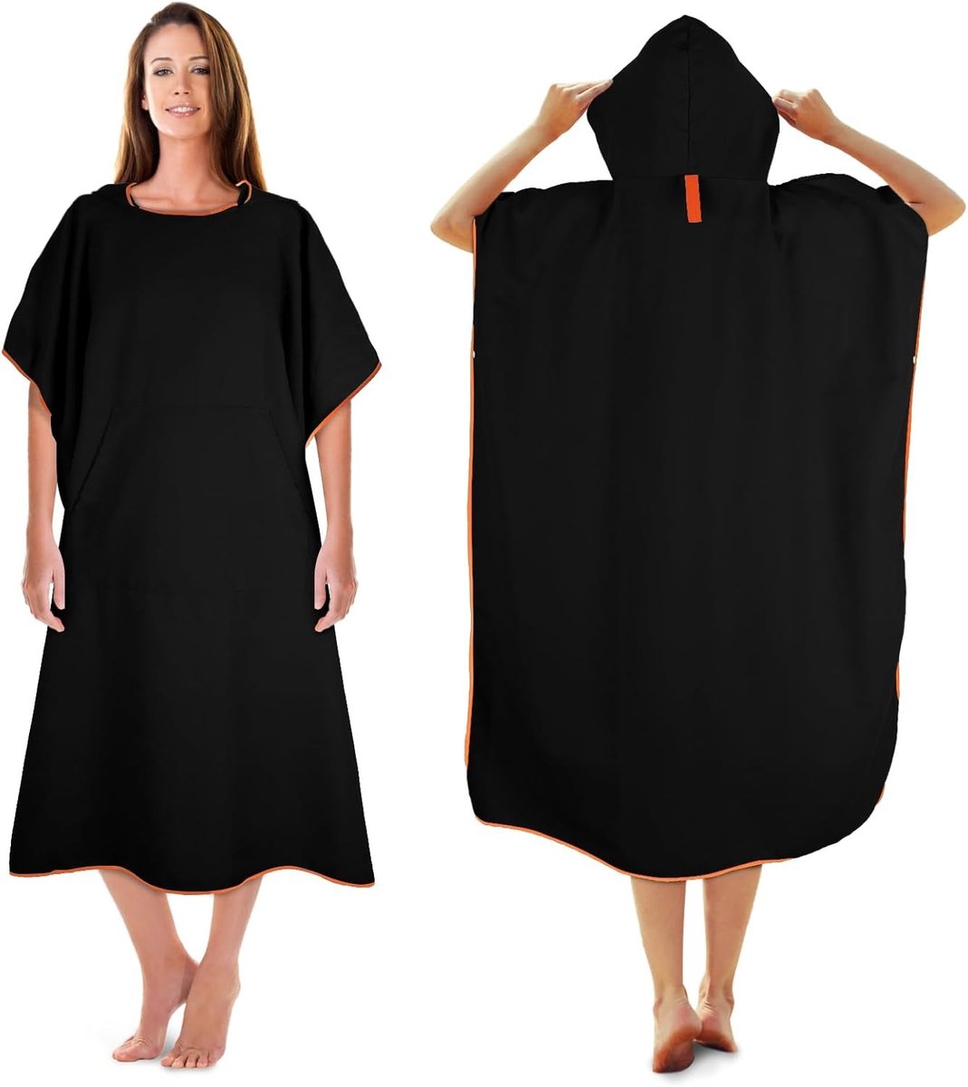 Unisex Badponcho van Microfiber, 110x74cm, Ideaal als Omkleidhulp op het Strand, Sneldrogend en Comfortabel