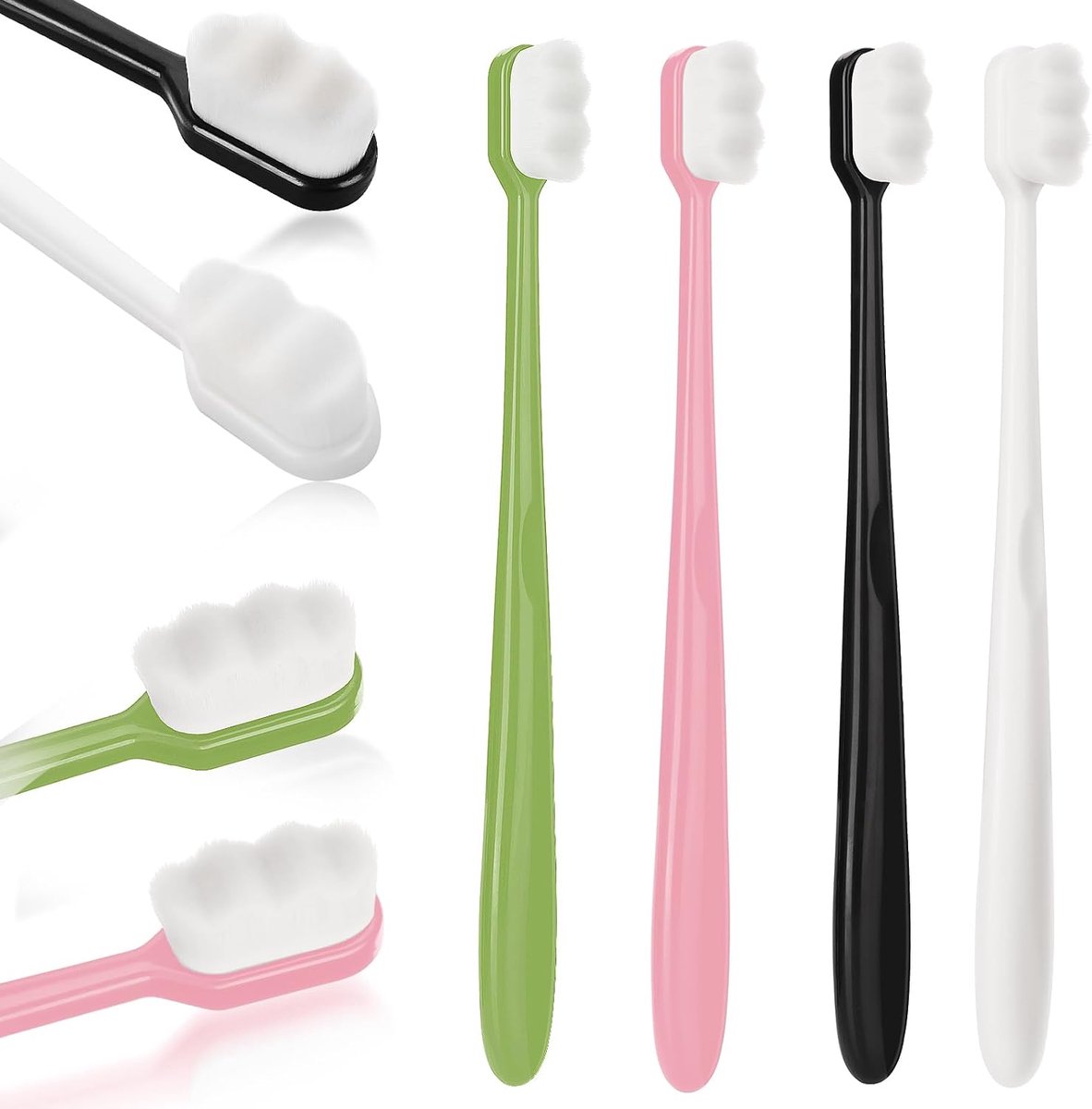 WLLHYF 4PCS Extra Soft Toothbrush Micro Nano Toothbrushes with 20000 Bristles Sterile Fiber Adult Toothbrush Painless - ShopVlot