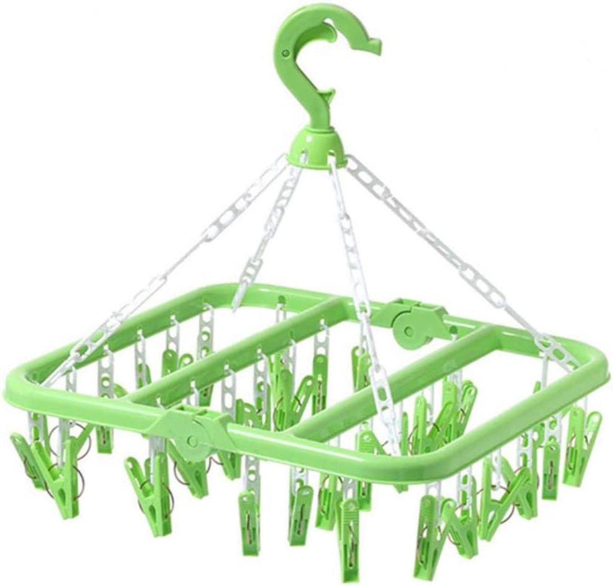 Opvouwbare washouder L - Plastic draagbaar met clips - Winddichte wasknijpers - Ruimtebesparend - ShopVlot