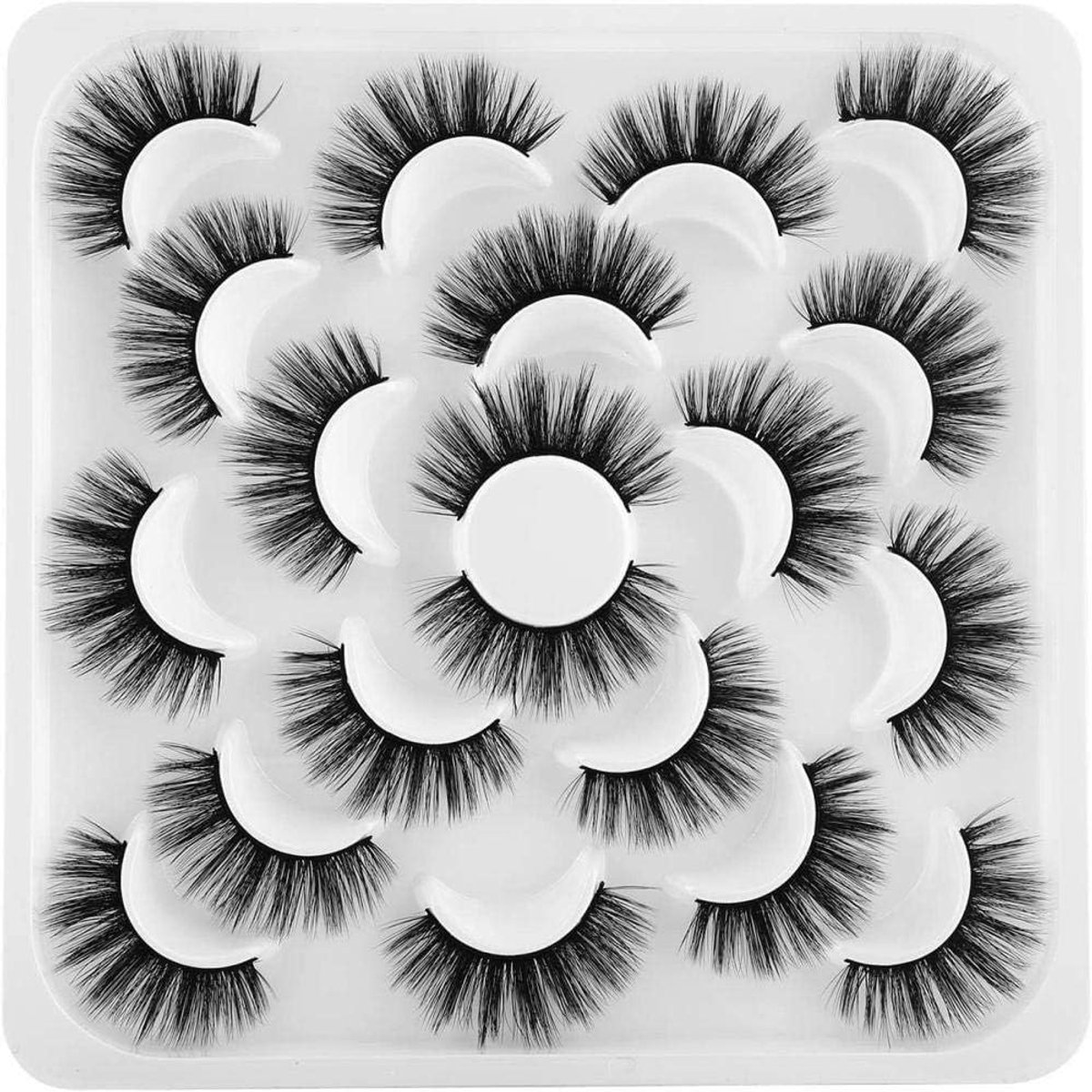 Nepwimpers 20MM Lang Dramatisch - Natuurlijke Synthetische Vezels - 10 Paar voor een Verleidelijk Effect - ShopVlot