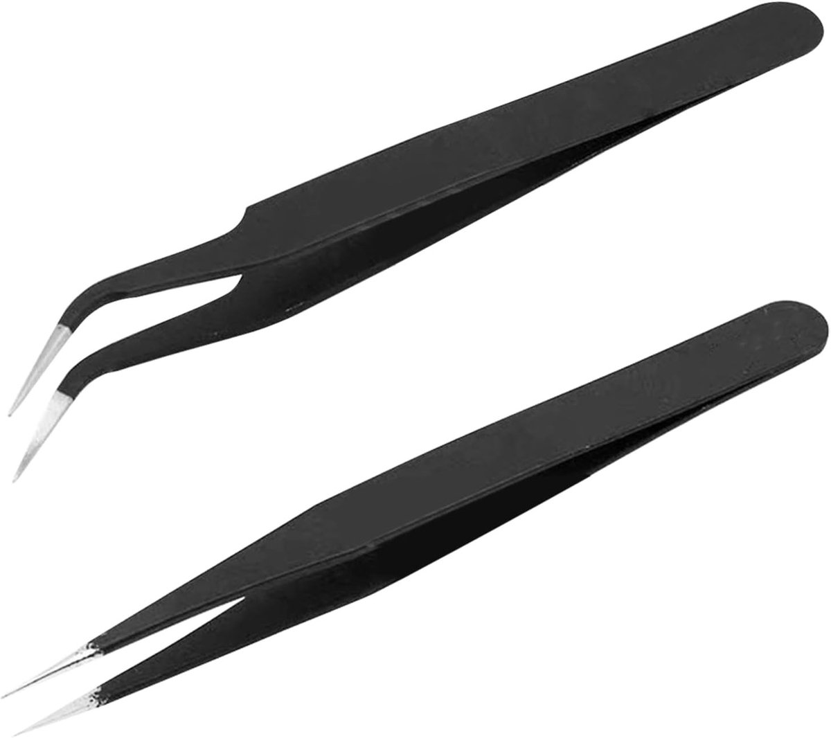 Precisie Pincet Set voor Elektronica en Solderen - Antistatische RVS Pincetten voor Fijne Taken, Wimpers en Handwerk