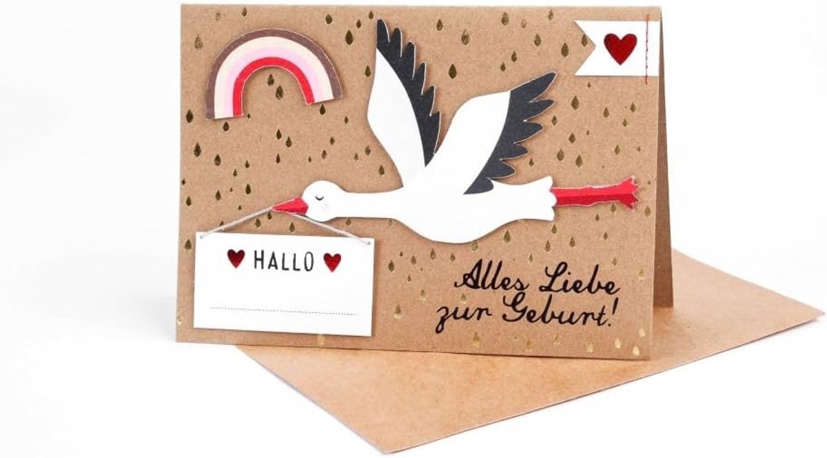 Stork kaart Alles Liefde bij Geboorte - Persoonlijke felicitatie - Verwelkom nieuw leven! - ShopVlot