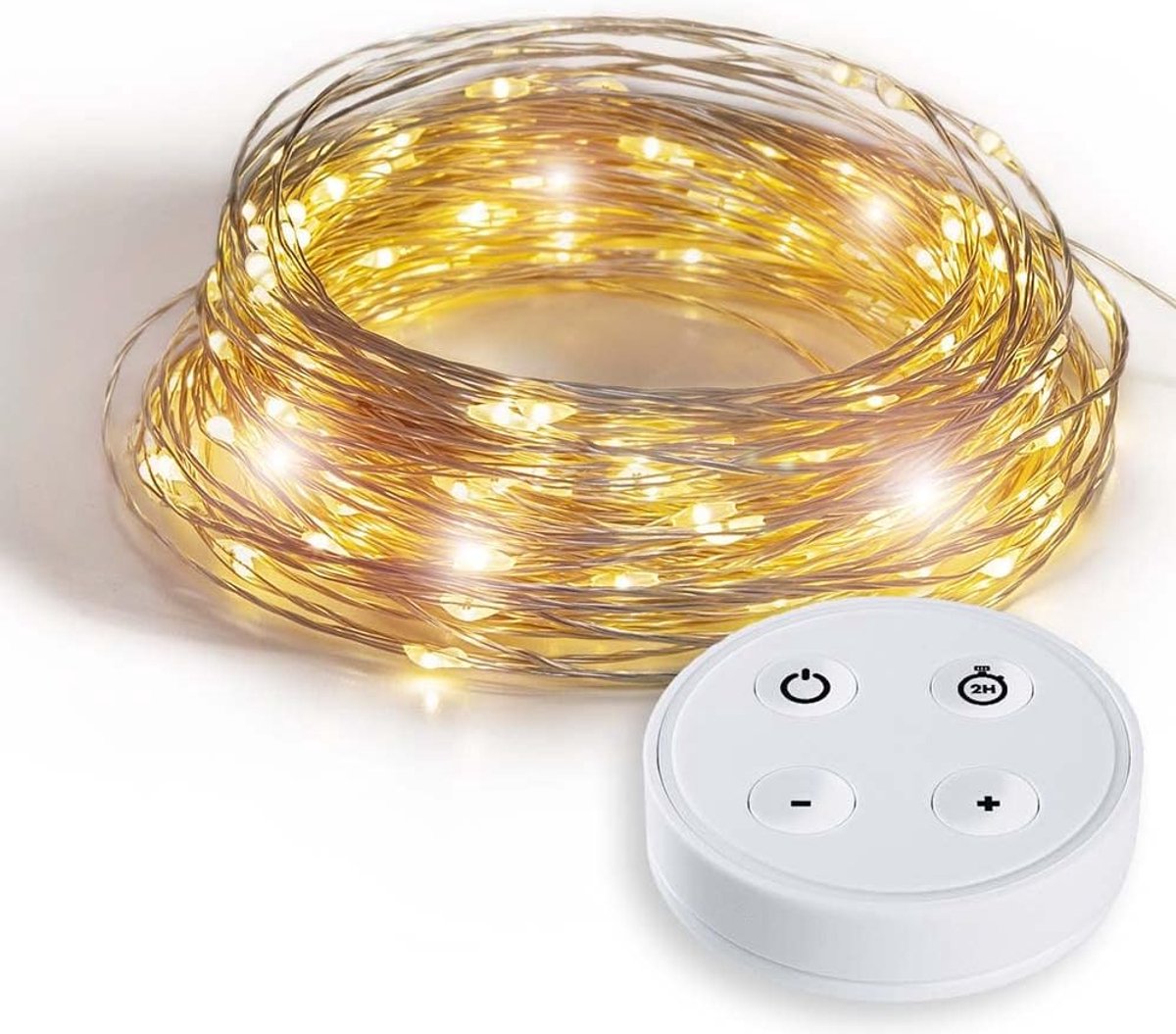 Mini LED fairy lights 20 m - draadloos met afstandsbediening - 200 warmwitte LEDs - sfeerverlichting voor elke ruimte - ShopVlot