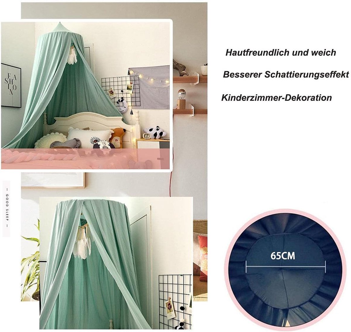 Bedgordijn 250 cm - Mosquito net - Geschikt voor babybedden en slaapkamers - Creëert een speelse omgeving - ShopVlot
