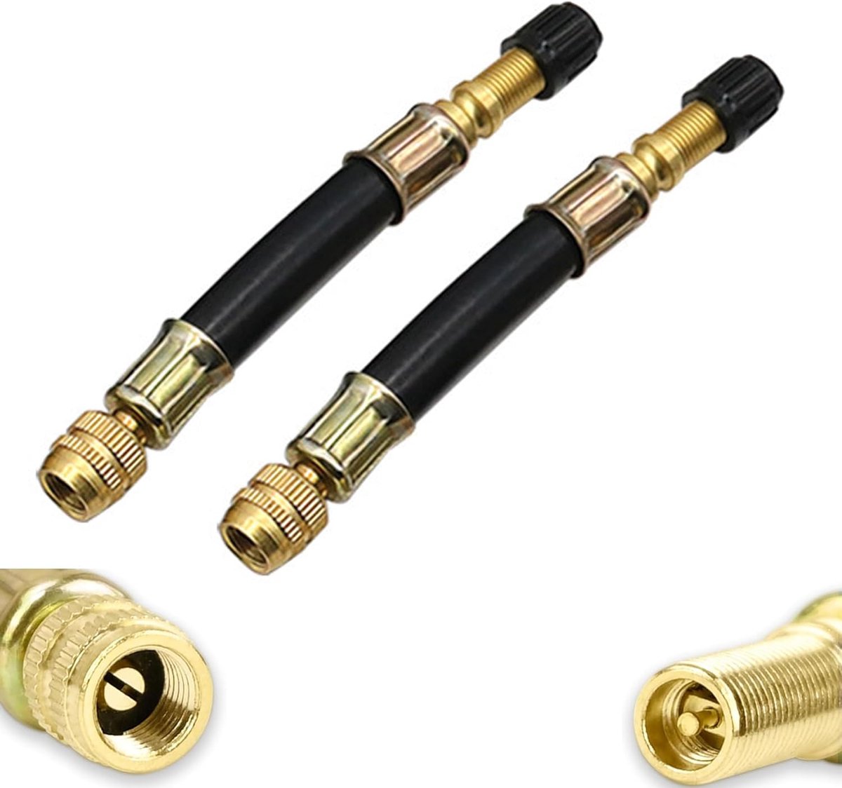 Ventielverlengingen 100 mm - Flexibele rubberen adapters - Eenvoudig oppompen - Geschikt voor auto, motorfiets, fiets - ShopVlot