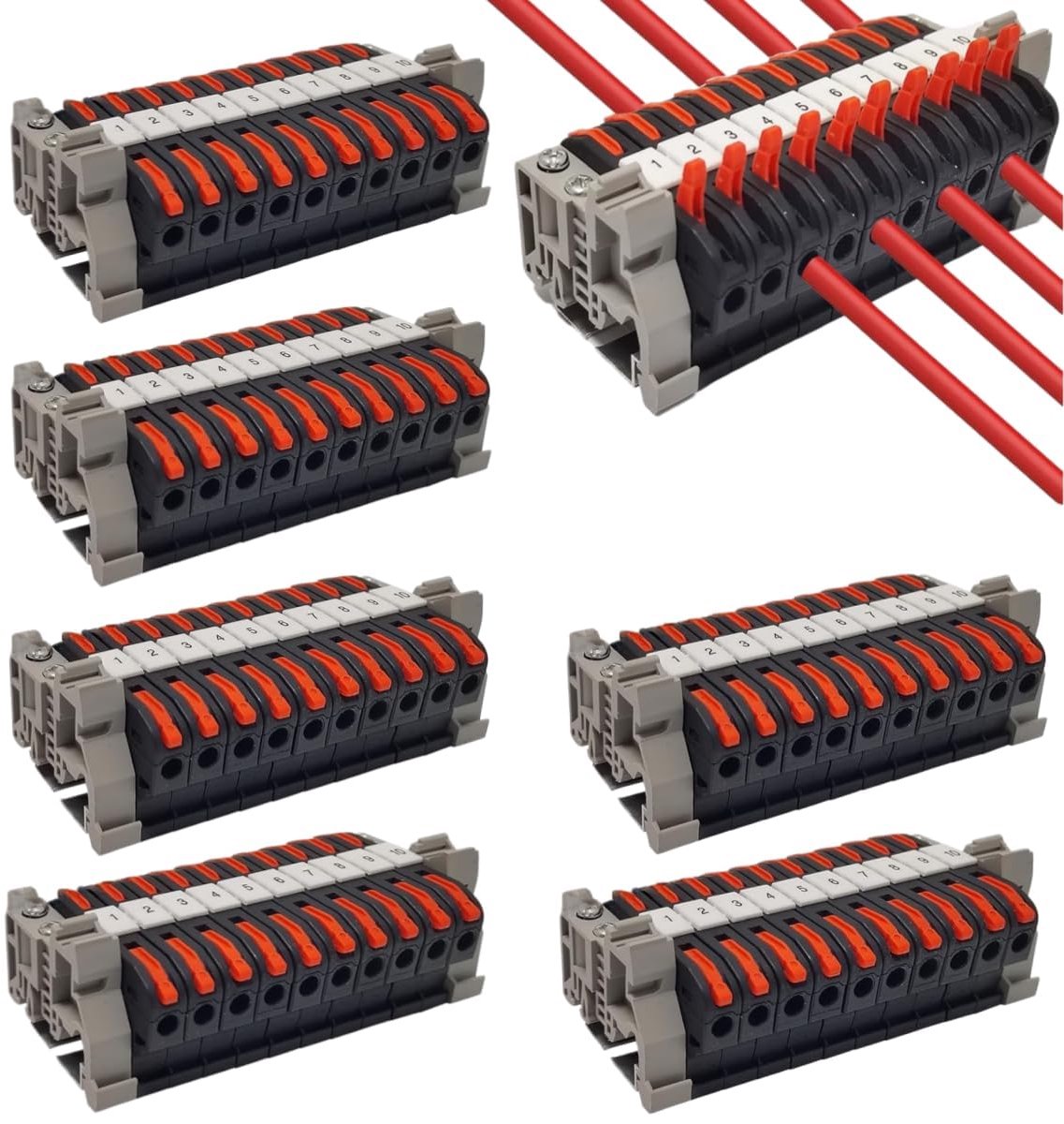 Terminalblokken 60 stuks - 0,08-4 mm² - Vlamvertragend en corrosiebestendig - Ideaal voor automatiseringsprojecten - ShopVlot