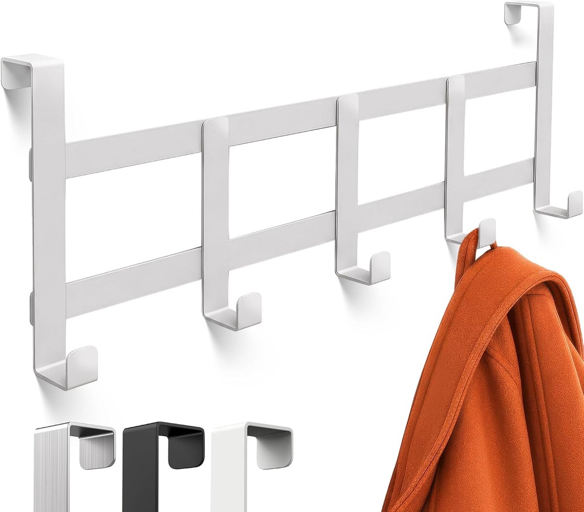 Deurhaak voor Ophangen - Witte Deurhaak Frame - Ruimtebesparend en Roestvrij - Ideaal als Jas- of Handdoekhouder - ShopVlot