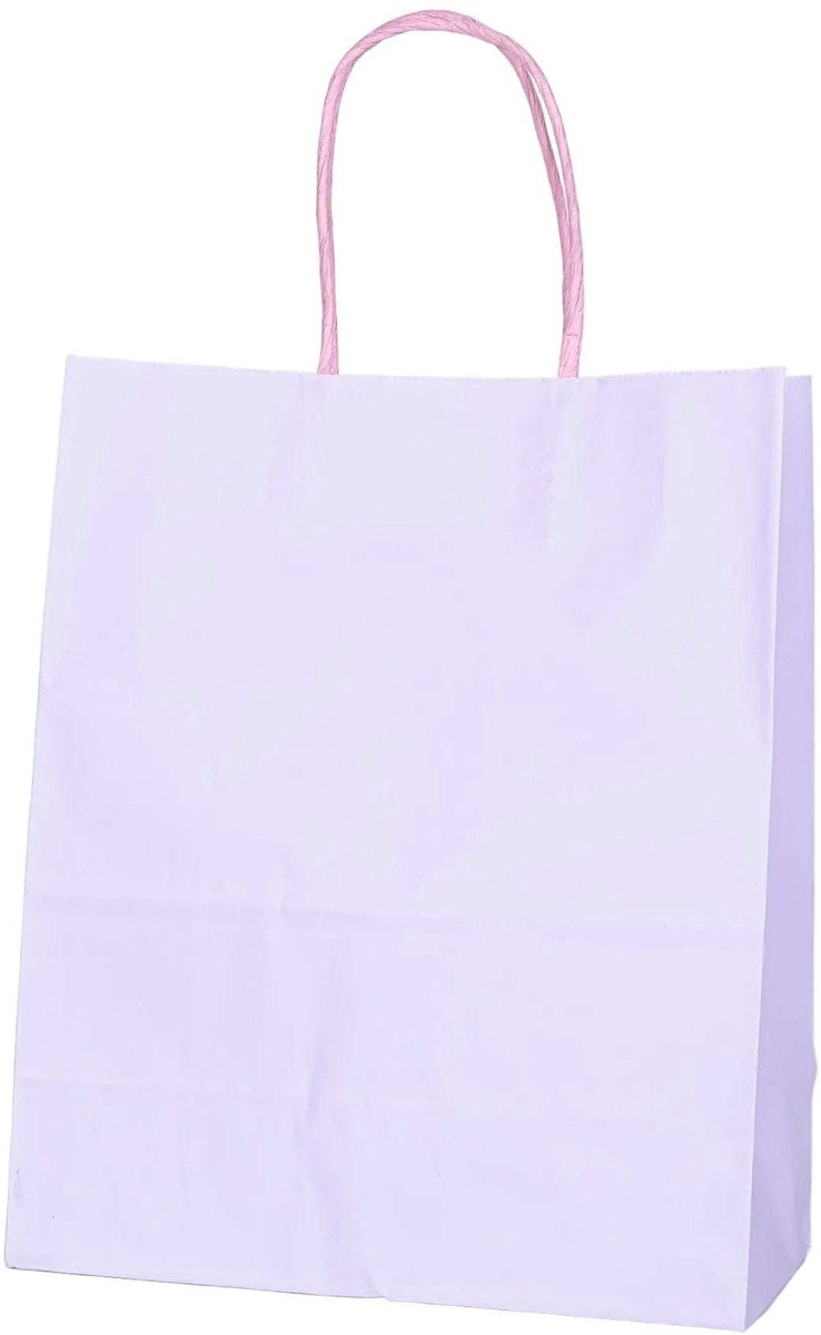 Papieren Draagtas - 60 Stuks -Licht Paars- 22x27x11cm - Papieren Tasjes - Kraft Tas - Tassen - Cadeau Tas - Hoogwaardig Kraft Papier - Eco-vriendelijk - Ideaal voor Geschenken - Lasentopack
