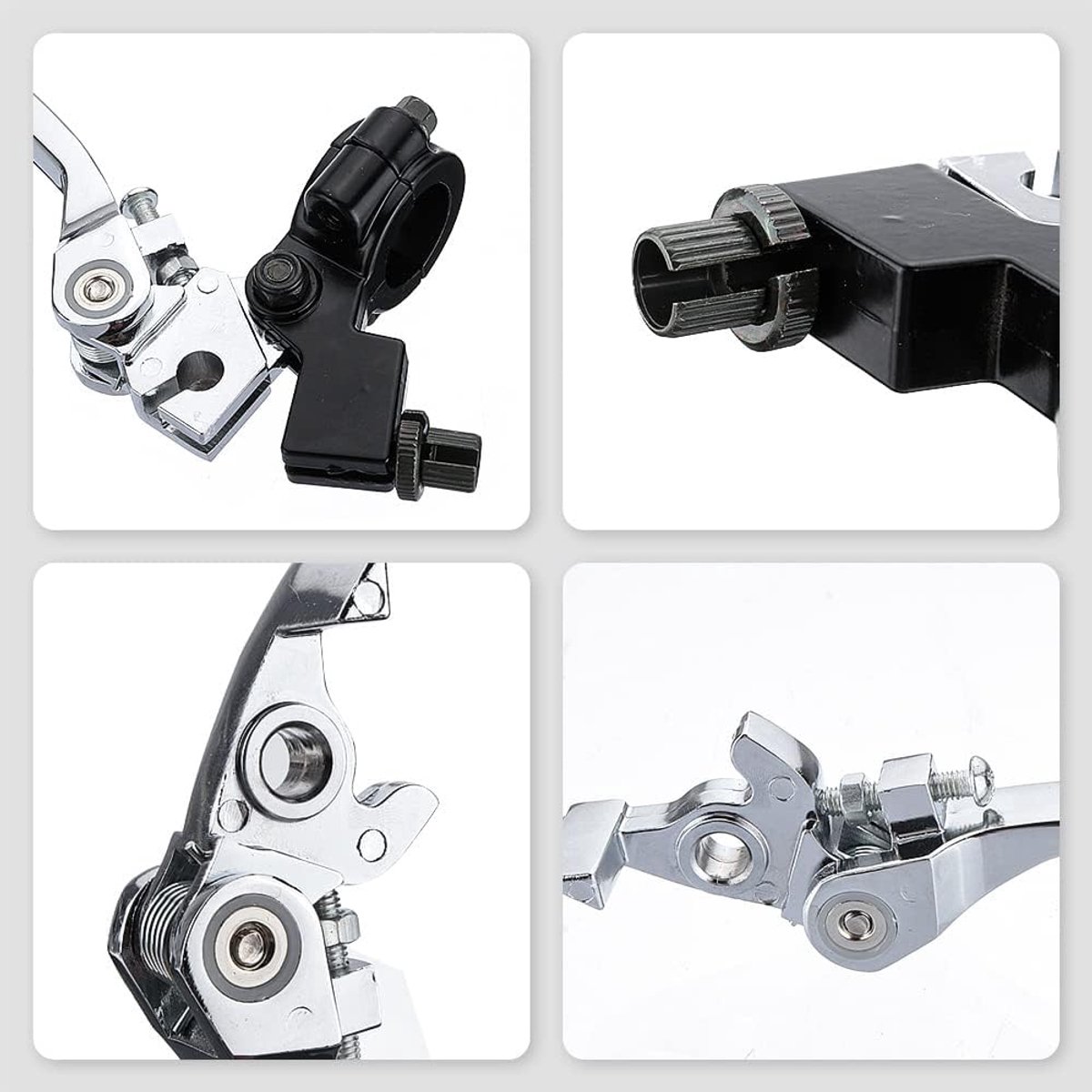 Stuurkoppeling 7/8-inch 22mm - Aluminium zwart/chroom - Voor 125 cc 140 cc pit dirt bike - Verbeter je controle - ShopVlot