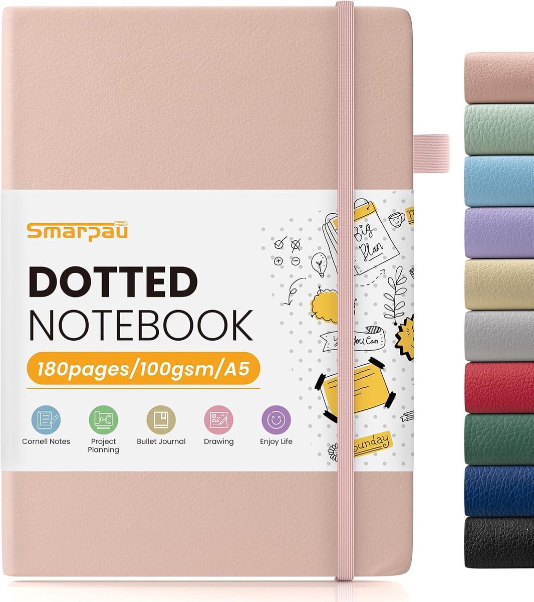 Notitieboek A5 - hardcover - gestippeld - perfect voor journaling - ShopVlot