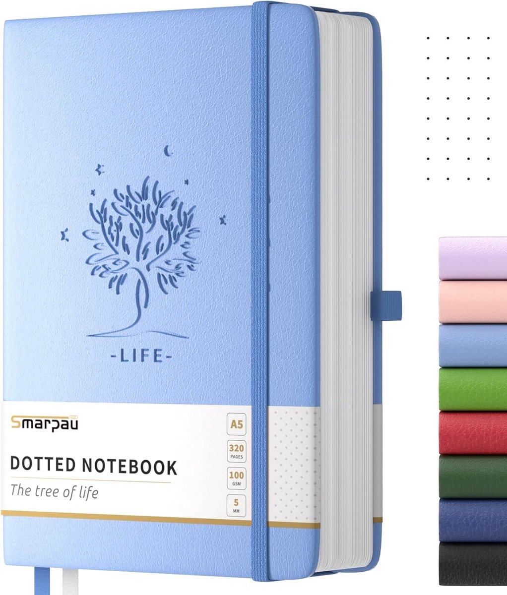 Notitieboek A5 Hardcover - 100gsm 320 pagina's - Dikte inktbestendig papier - Ideaal voor schrijven en leren - ShopVlot