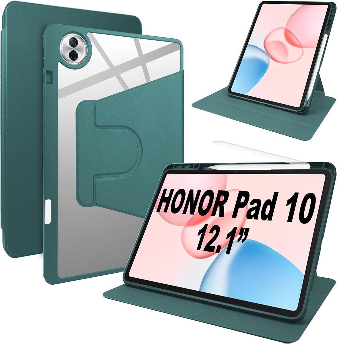 Tablet hoes voor Honor Pad 10 - PU leer - draaibare standaard - met penhouder - ShopVlot