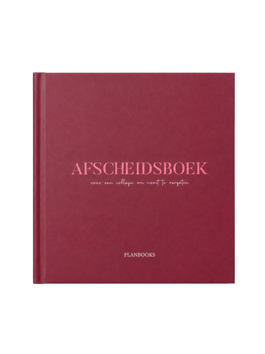 Planbooks - Afscheidscadeau collega's - Afscheidsboek - Luxe hardcover rood - 25 collega's
