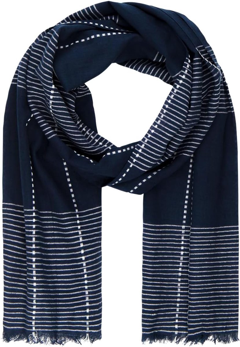 Sjaal heren 100% katoen - blauw wit - comfortabel voor de zomer - ShopVlot